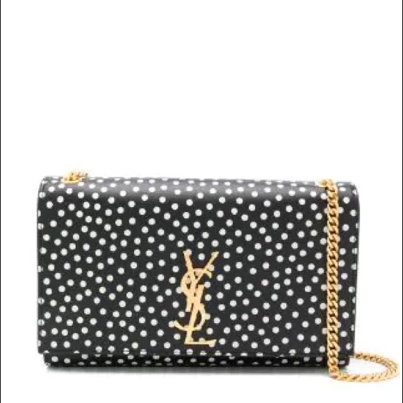 YSL Kate monogram polka dot black/cream shoulder bag ✨ final price ✨ 🎉HP🎉 - Picture 2 of 15